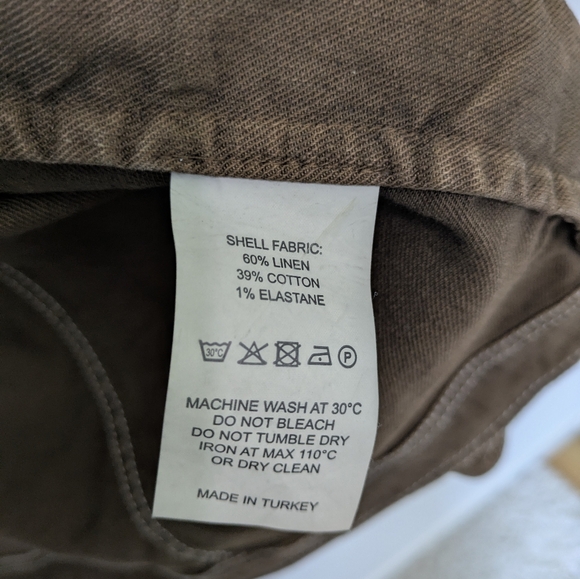 32 Bar Blues Men's Two Pocket Linen Blend Jacket Size Large Brown Zipper EUC - Picture 7 of 16